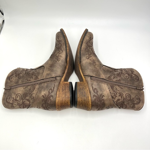 NEW Roper Womens Size 7 Short Stuff Brown Western Cowboy Cowgirl Boots Shoes - Picture 7 of 10
